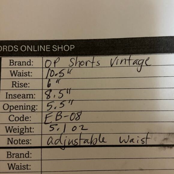 Vintage OP Adjustable Khaki Shorts Sz 5 Pink Stitching Plaid Waist Skater Cali - Picture 10 of 10